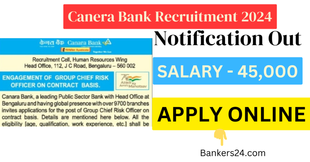 Recruitment At Canera Bank 2024